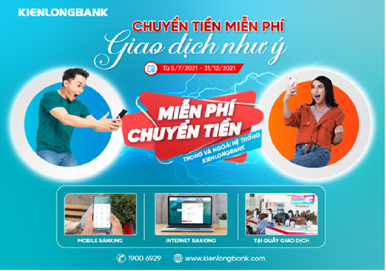 Kienlongbank miễn phí chuyển tiền trong và ngoài hệ thống