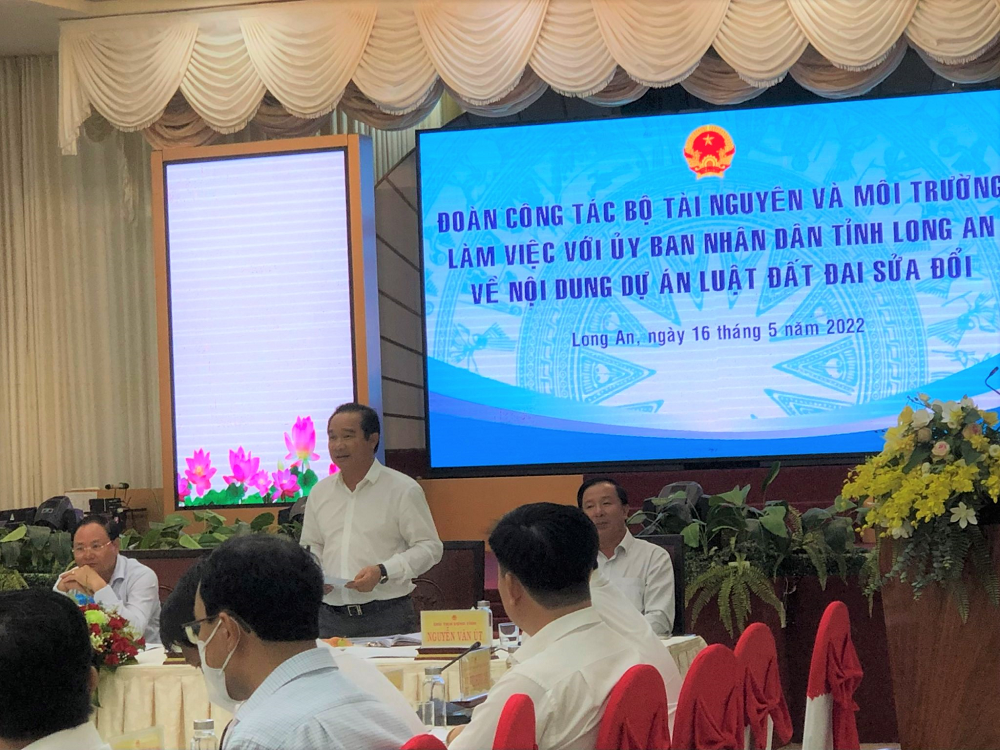 Bộ Tài nguyên và Môi trường làm việc tại Long An về dự án Luật Đất đai sửa đổi